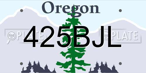 425BJL Oregon License Plate