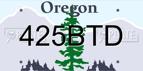 425BTD Oregon License Plate