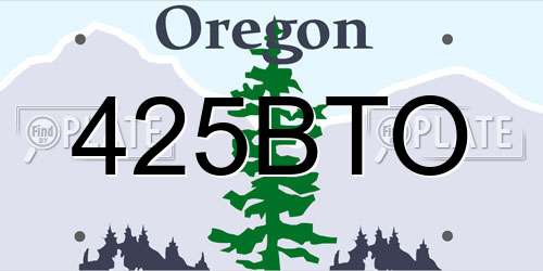 425BTO Oregon License Plate