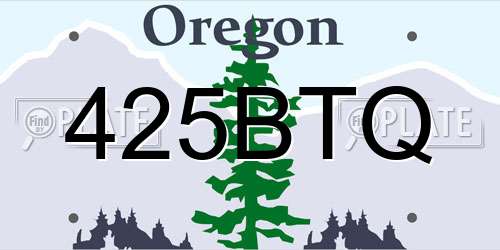 425BTQ Oregon License Plate