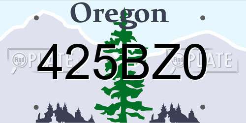 425BZ0 Oregon License Plate