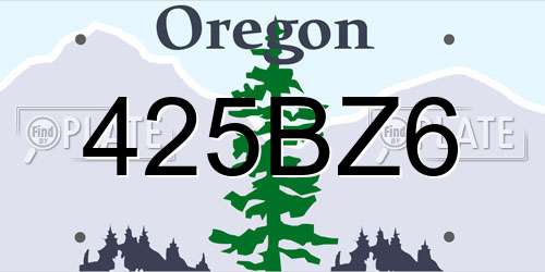 425BZ6 Oregon License Plate
