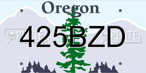 425BZD Oregon License Plate