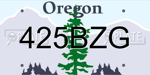 425BZG Oregon License Plate
