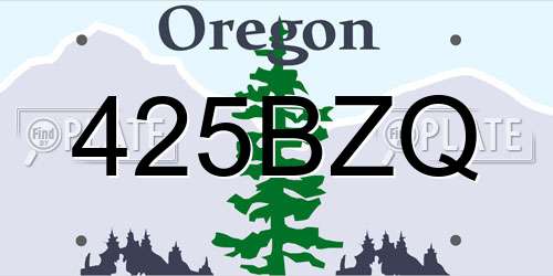 425BZQ Oregon License Plate