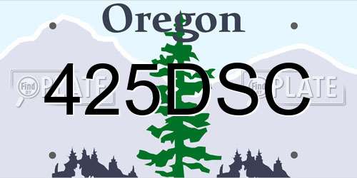 425DSC Oregon License Plate