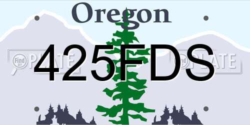 425FDS Oregon License Plate