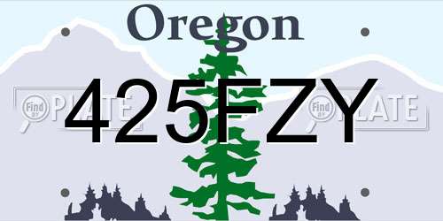 425FZY Oregon License Plate