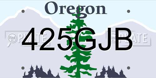 425GJB Oregon License Plate