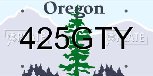 425GTY Oregon License Plate
