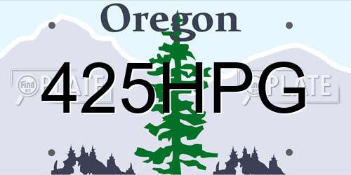 425HPG Oregon License Plate