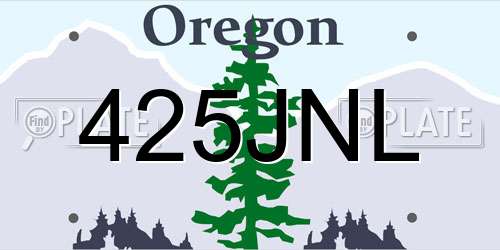 425JNL Oregon License Plate
