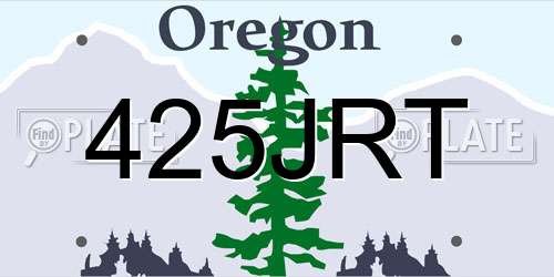425JRT Oregon License Plate