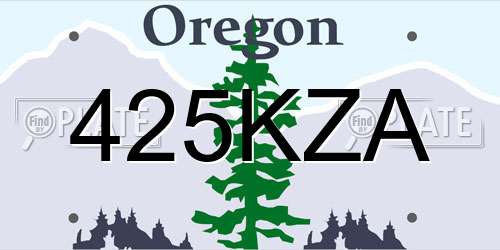 425KZA Oregon License Plate