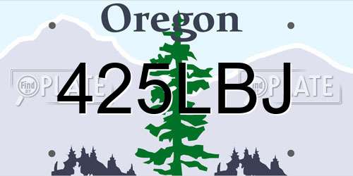 425LBJ Oregon License Plate