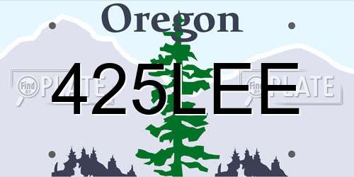 425LEE Oregon License Plate