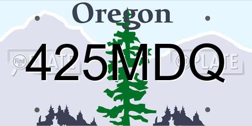425MDQ Oregon License Plate