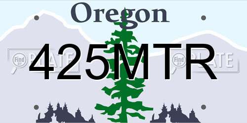 425MTR Oregon License Plate