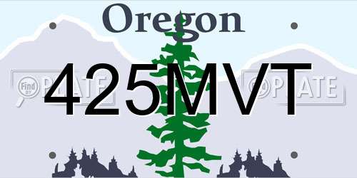 425MVT Oregon License Plate