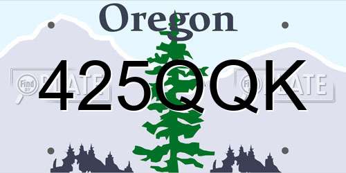 425QQK Oregon License Plate