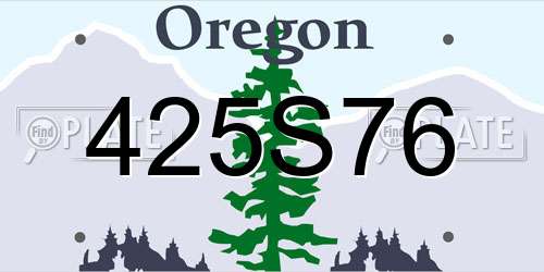 425S76 Oregon License Plate