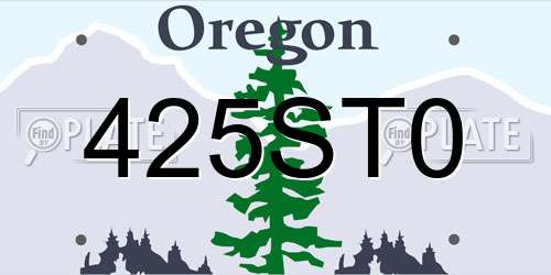 425ST0 Oregon License Plate
