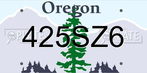 425SZ6 Oregon License Plate