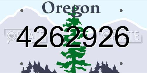 4262926 Oregon License Plate