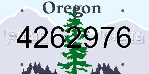 4262976 Oregon License Plate
