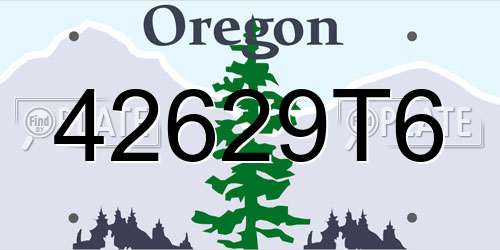 42629T6 Oregon License Plate