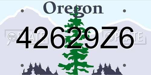 42629Z6 Oregon License Plate