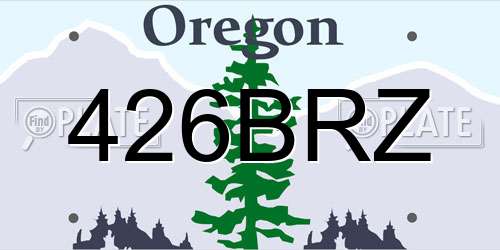 426BRZ Oregon License Plate