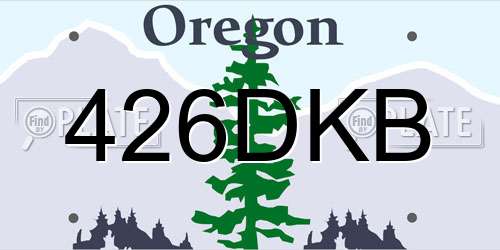 426DKB Oregon License Plate