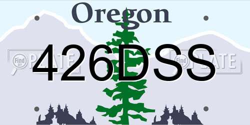 426DSS Oregon License Plate
