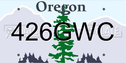 426GWC Oregon License Plate