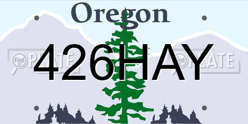 426HAY Oregon License Plate