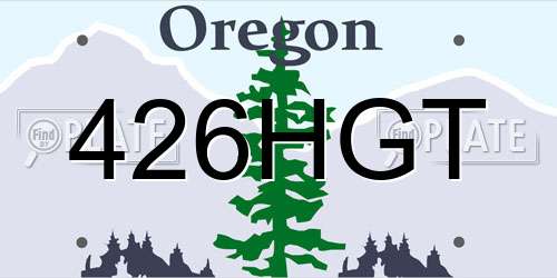 426HGT Oregon License Plate