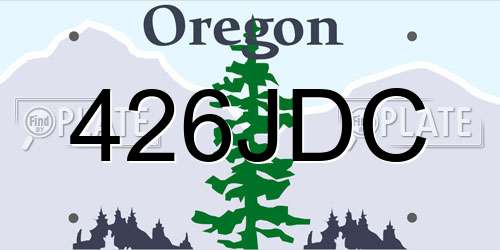 426JDC Oregon License Plate