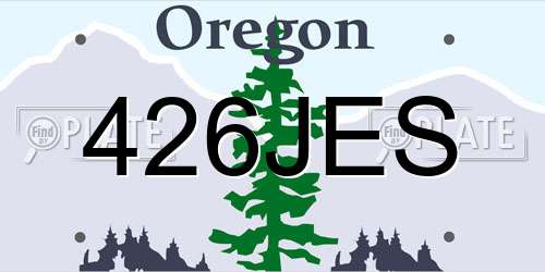 426JES Oregon License Plate