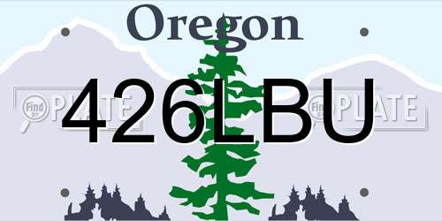 426LBU Oregon License Plate