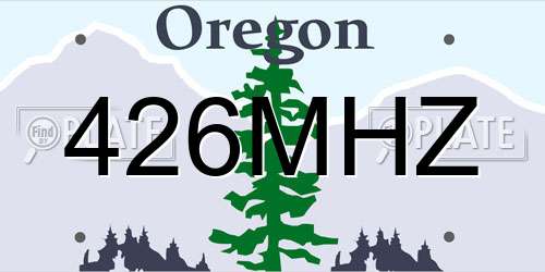 426MHZ Oregon License Plate