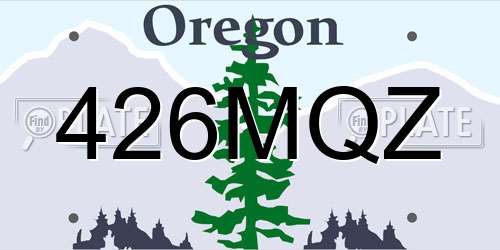 426MQZ Oregon License Plate