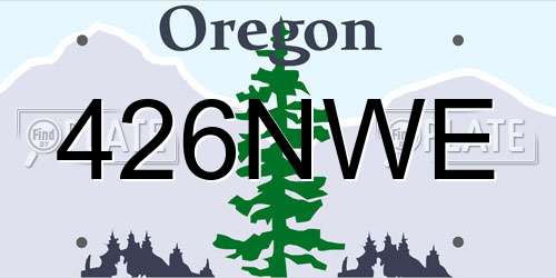 426NWE Oregon License Plate