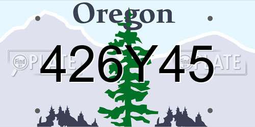 426Y45 Oregon License Plate