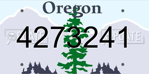 4273241 Oregon License Plate