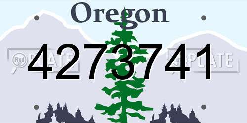 4273741 Oregon License Plate
