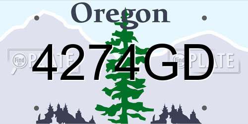4274GD Oregon License Plate