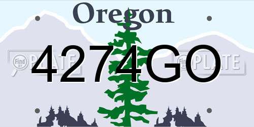 4274GO Oregon License Plate