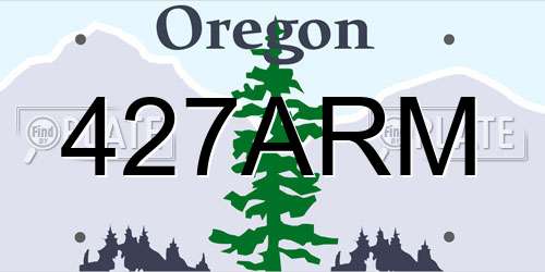 427ARM Oregon License Plate