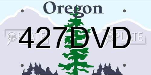 427DVD Oregon License Plate